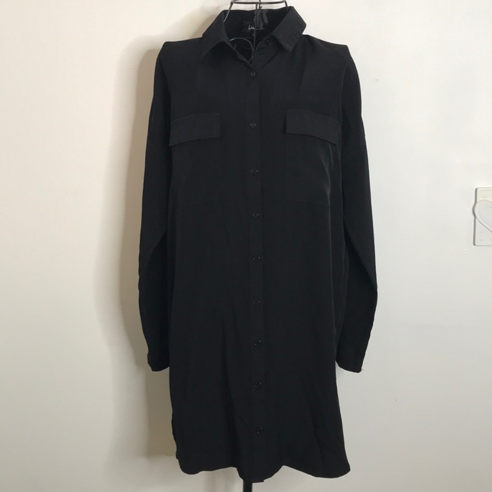 Lulu’s City Strut Black Shirt Dress - Picture 2 of 8